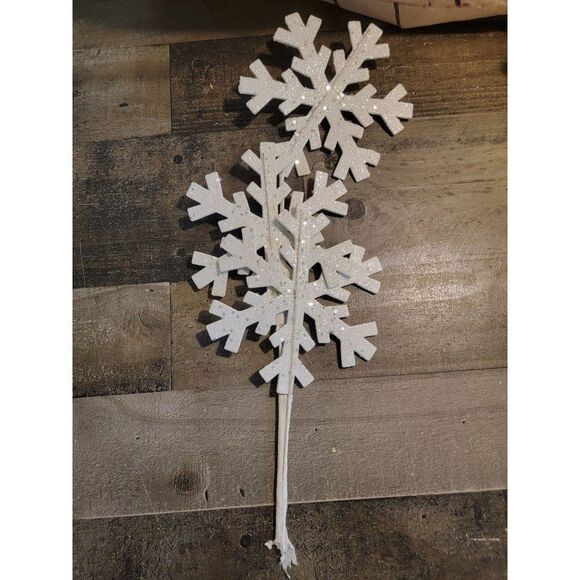 Snowflake glitter branch xmas decor AS IS - Picture 1 of 5